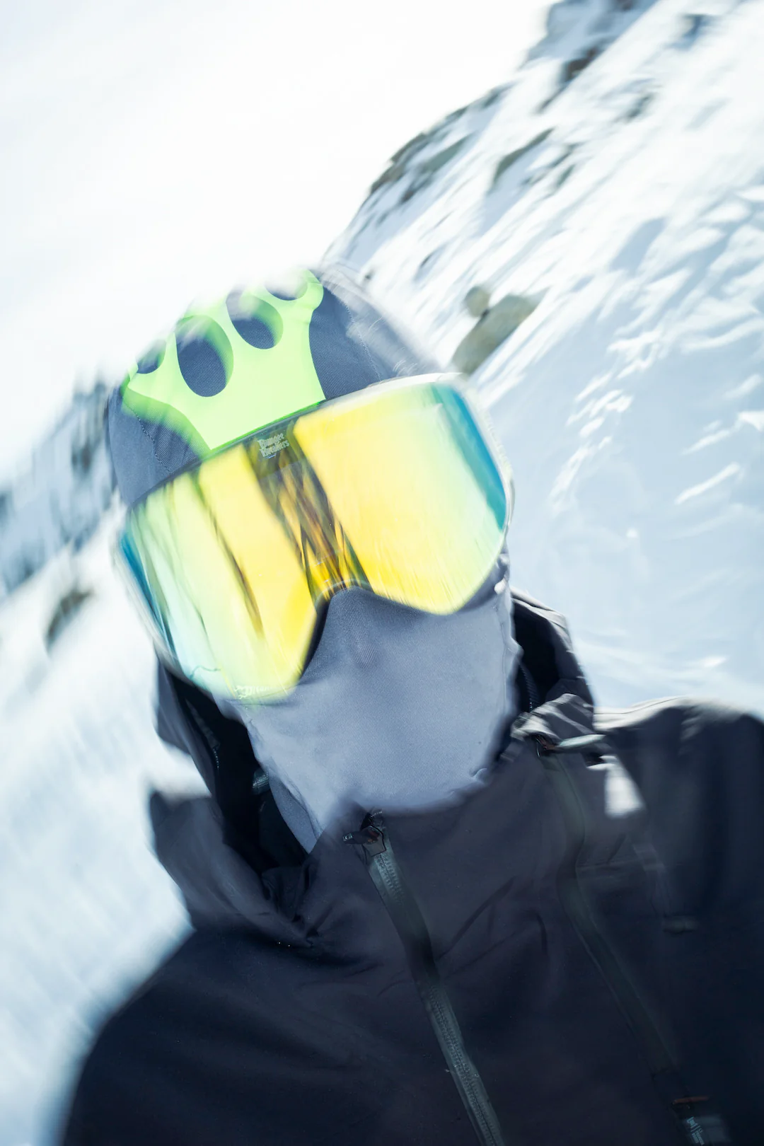 Balaclava Ski Mask - Grey / Reflective Acid (AK x Bungee Breakers) - Image 3