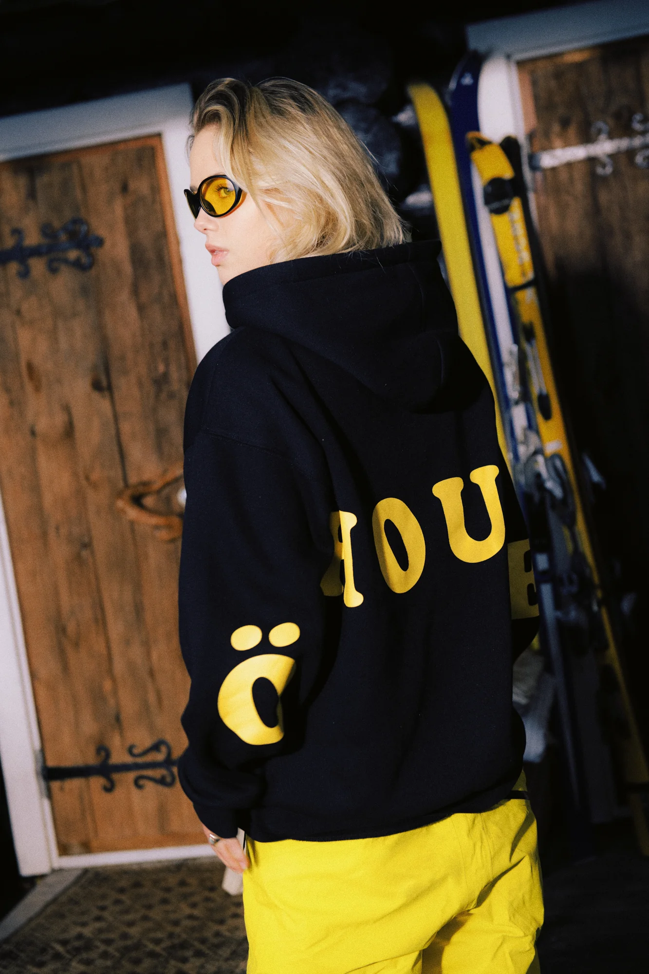 Selma Hoodie ÖHOUSE X A.KJÆRBEDE - Black / Yellow - Image 2